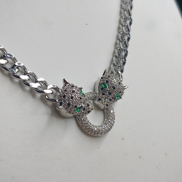 Chain 18K white gold over Stainless steel Leopard panther head - Picture 5 of 11